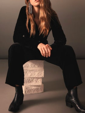 Mango Velvet palazzo pants