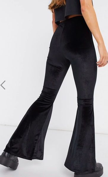 Rokoko flared pants in black velvet