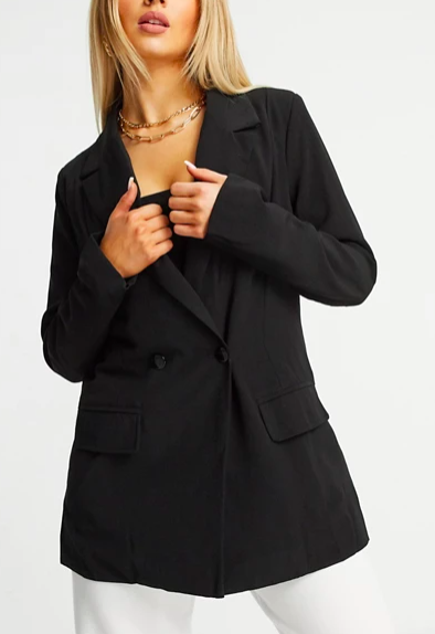 Missguided oversized blazer in black