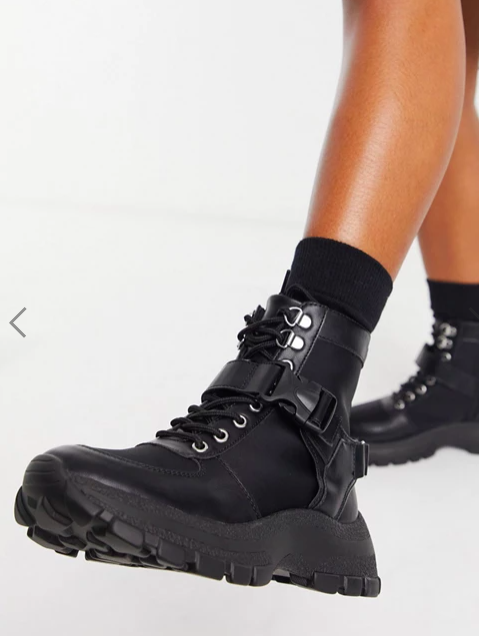 ASOS DESIGN Anderson sporty hiker boots in black