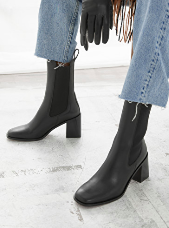 Stories Heeled Leather Chelsea Boots
