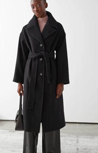 Stories Oversized Belted Wool Coat