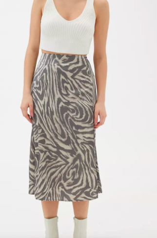 Dress Forum Zebra Side Slit Midi Skirt