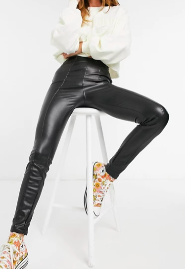 New Look leather-look legging in black