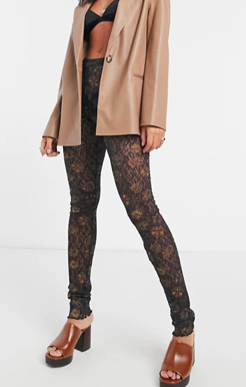 Free People Layered in lace legging in black