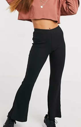 ASOS DESIGN Petite rib flare legging