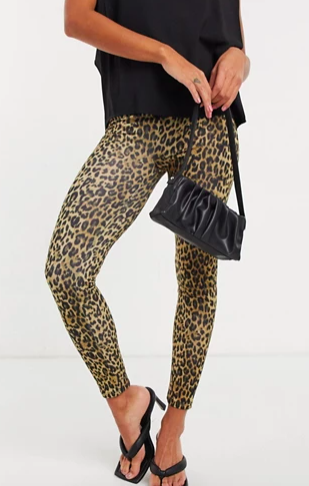 River Island leopard print high waisted leggings in brown