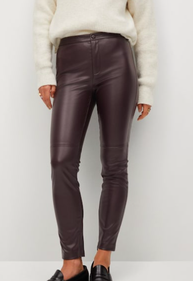 Mango Slim-fit faux leather pants