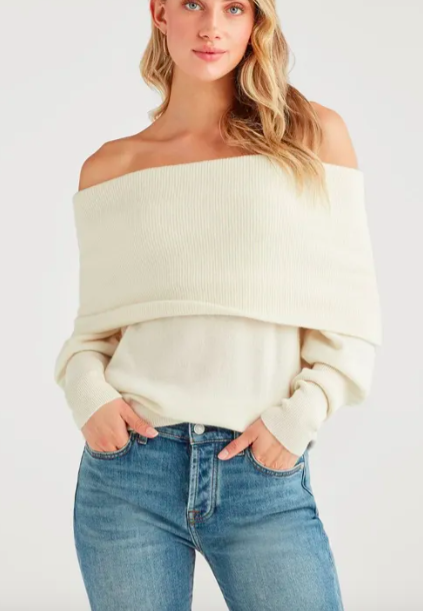 7 for all Mankind PULLOVER SWEATER IN SOFT WHITE