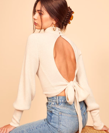 Reformation Osteria Open Back Sweater