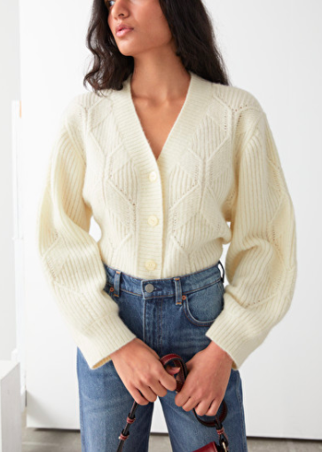 Stories Button Up Cable Knit Cardigan