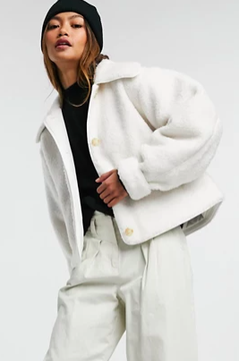 &amp; Other Stories wool blend jacket in off white