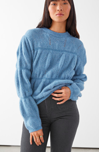 Stories Relaxed Fuzzy Bubble Knit Sweater