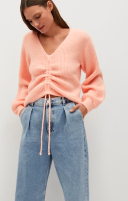 Mango Ruched detail sweater
