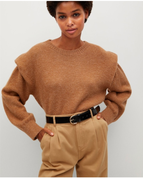 Mango Knitted sweater with shoulder pads