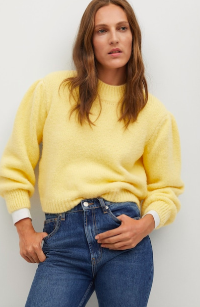 Mango Sweater with puffed sleeves