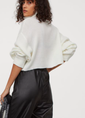 HM Cropped Turtleneck Sweater