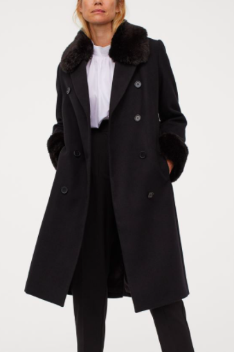 HM Faux Fur-trimmed Coat