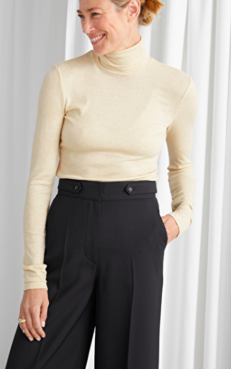 Stories Fitted Lyocell Ribbed Turtleneck