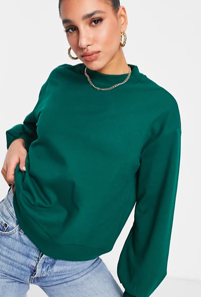 ASOS DESIGN lounge co-ord oversized sweatshirt in green