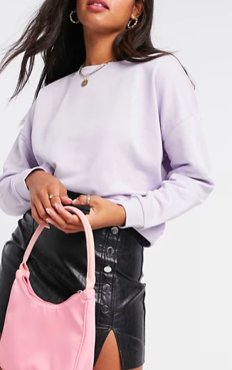 Pieces lounge sweater co-ord in lilac