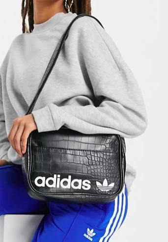 adidas Originals national waist pack in black croc/white