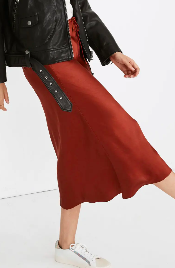 Drawstring Midi Slip Skirt MADEWELL