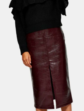 Crocodile Faux Leather Pencil Skirt TOPSHOP