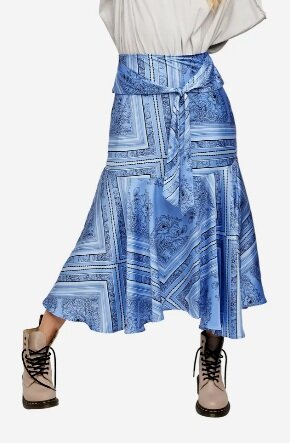 Hampton Tie Front Midi Skirt FREE PEOPLE