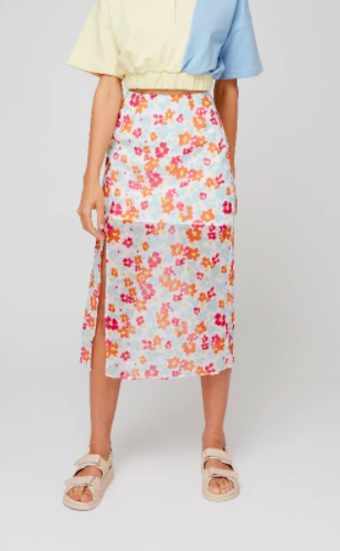 THE FIFTH  PAVILION SKIRT IVORY FLORAL