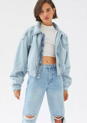 BDG Kaitlyn Denim Bomber Jacket