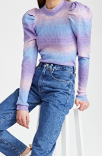 En Saison Puff Sleeve Sweater Top  