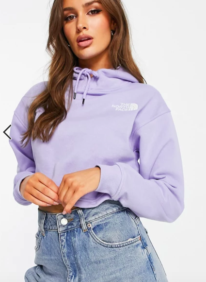 The North Face Trend Drop cropped hoodie in lilac