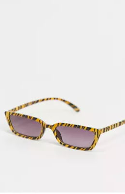ASOS DESIGN 90s square sunglasses in tiger print