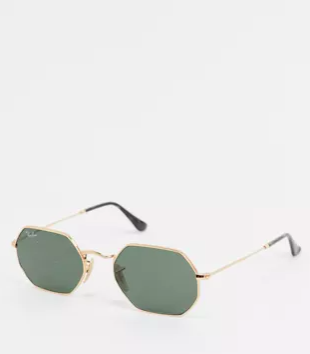 Rayban hexagonal sunglasses in gold