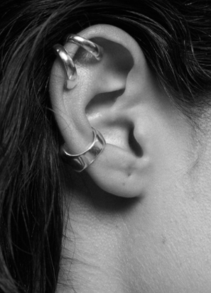 Mango SILVER PLATED Hoop ear cuff