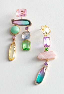 Stories Rainbow Rhinestone Hanging Earrings