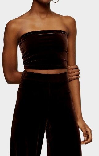 Velour Tube Top TOPSHOP