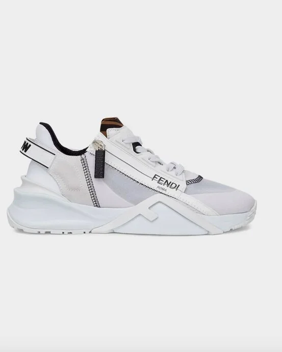 FENDI nylon and suede low top