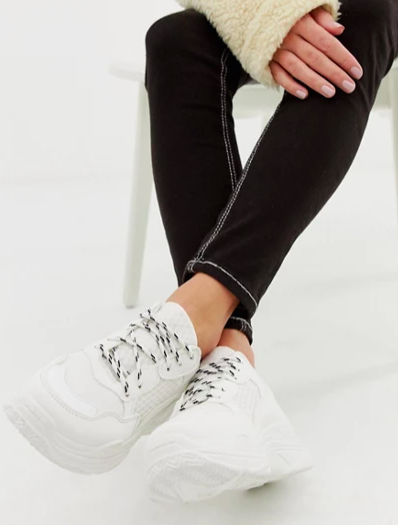 Public Desire Fiyah chunky sneakers in white