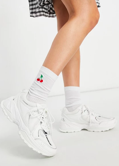 ASOS DESIGN Dorri sneakers with mesh in white