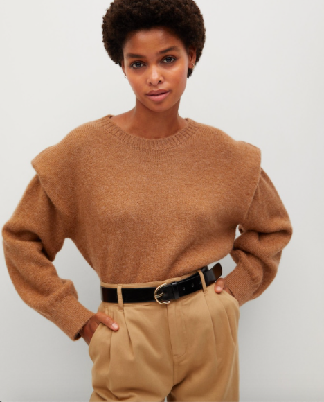 Mango Knitted sweater with shoulder pads