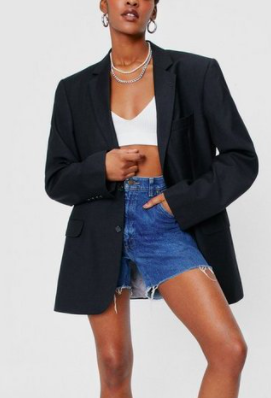 Nasty Gal Vintage Oversized Padded Shoulder Blazer