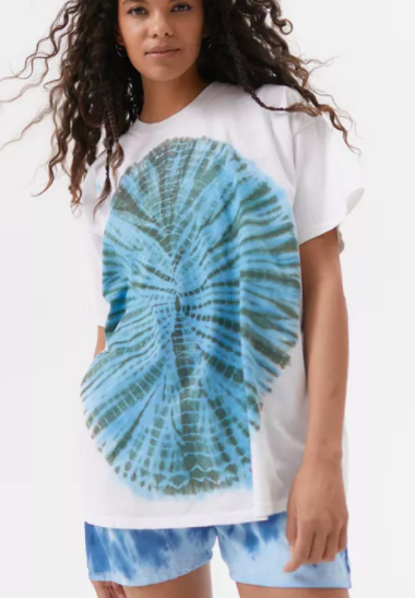 Urban Renewal Recycled Geo Tie-Dye Oversized Tee