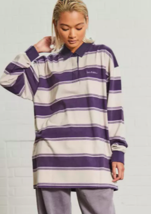 iets frans... Longline Striped Rugby Shirtiets frans... Longline Striped Rugby Shirt