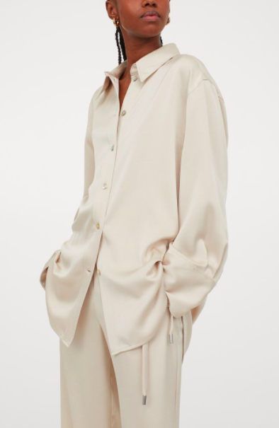 HM Oversized Satin Shirt