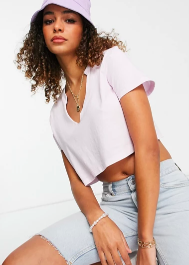 Cotton:On v-notch tee in lilac