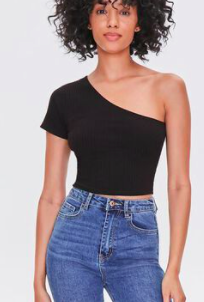 Forever 21 One-Shoulder Crop Top