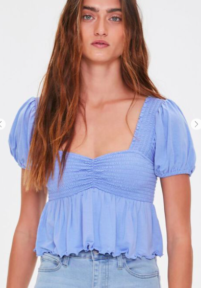 Forever 21 Flounce-Hem Crop Top