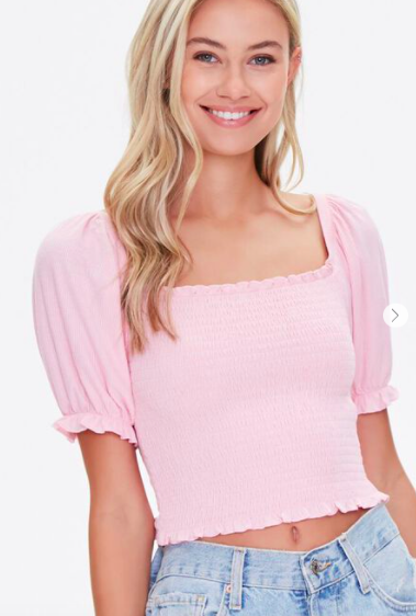 Forever 21 Smocked Crop Top